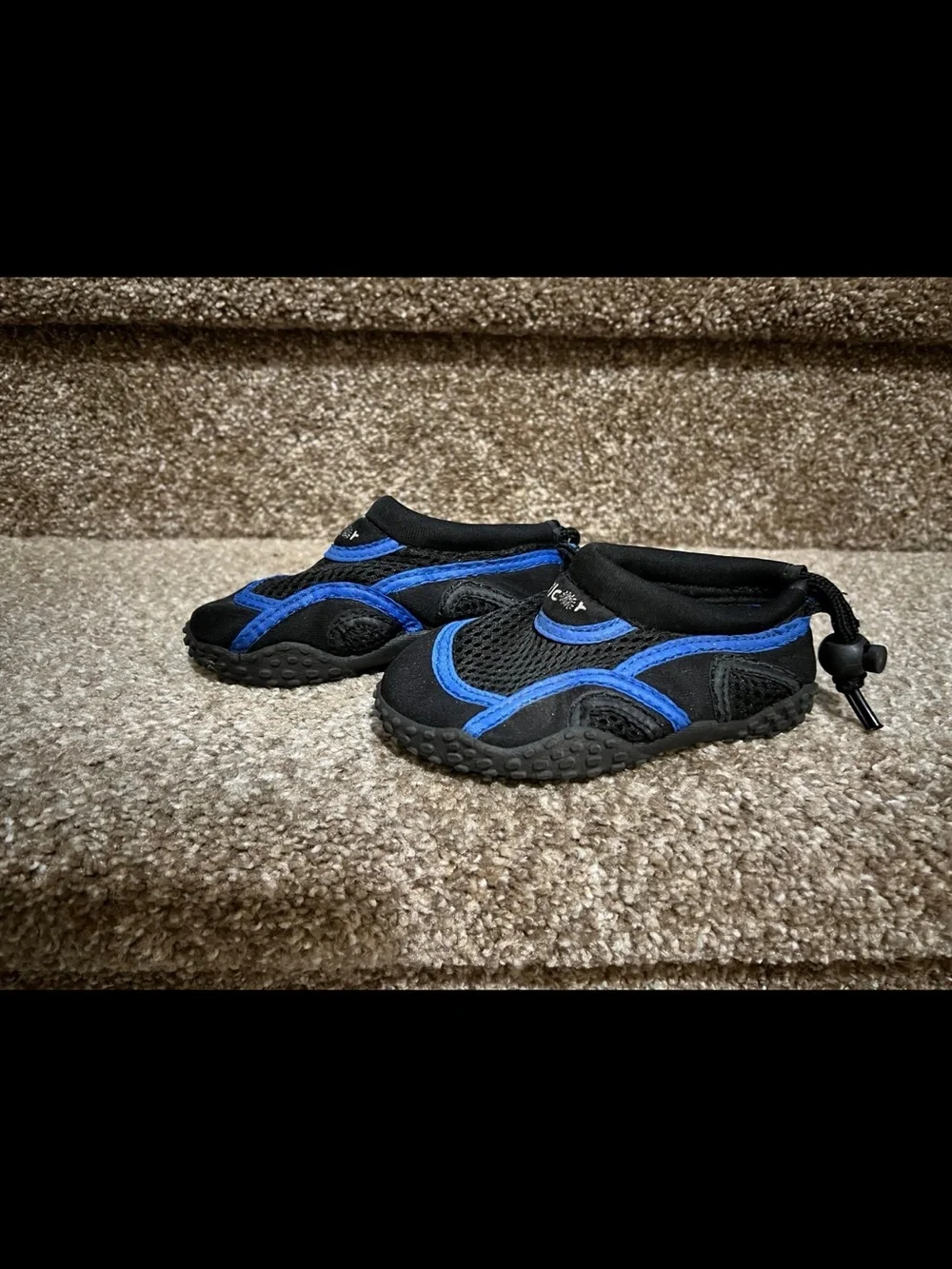 Kids Black and Blue Water Shoes - Lightweight Slip-On
